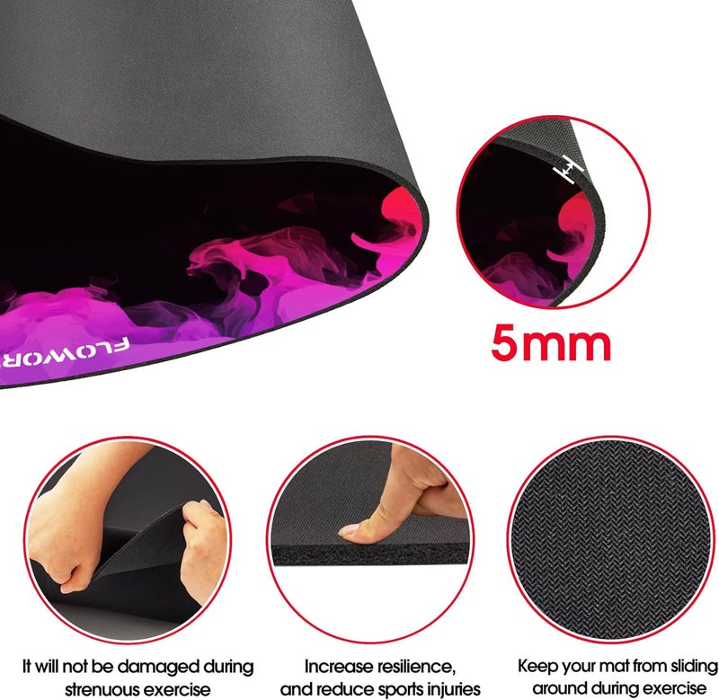 Flowort Cheete Jump Rope Mat Large Rubber Exercise Mat Indoor Outdoor Shock Absorbing Mat Non-Slip Oval Design for Floor & Rope Protection, Workout Mats for Home Gym Flooring - Image 4